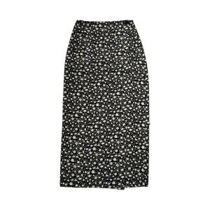 90s vintage floral wrap maxi skirt grunge flower print pattern.